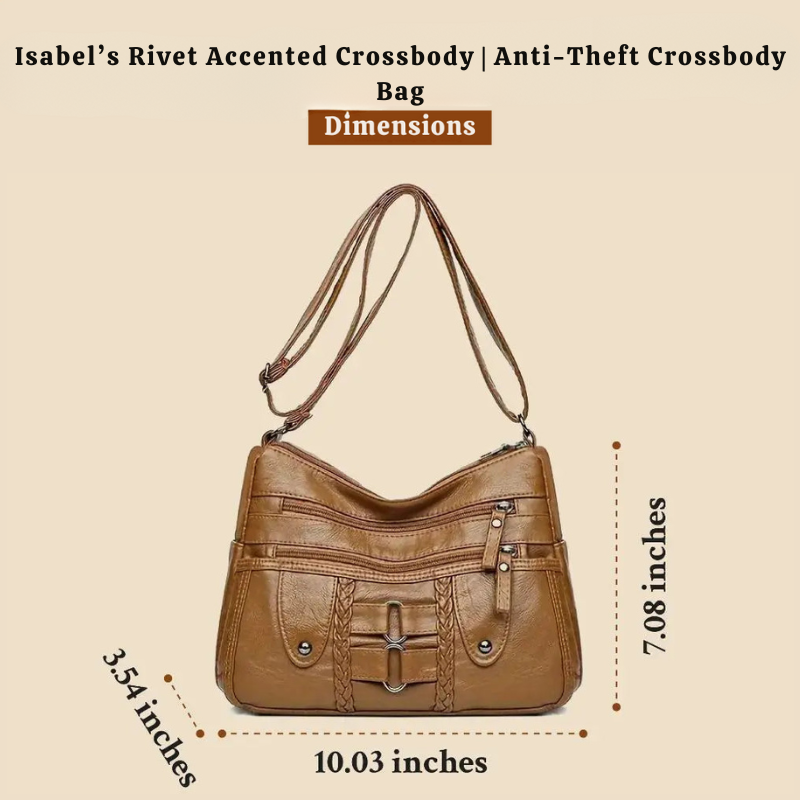 Isabel’s Rivet Accented Crossbody | Anti-Theft Crossbody Bag