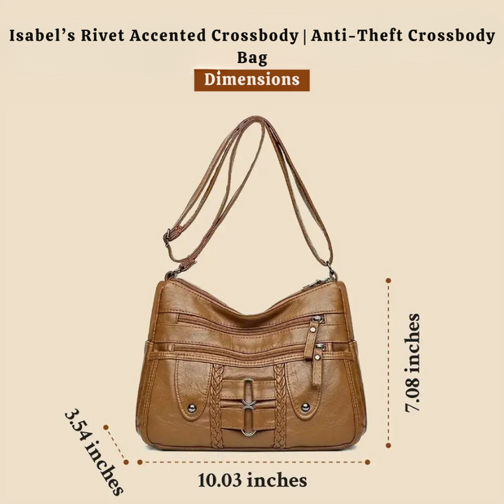 Isabel’s Rivet Accented Crossbody | Anti-Theft Crossbody Bag