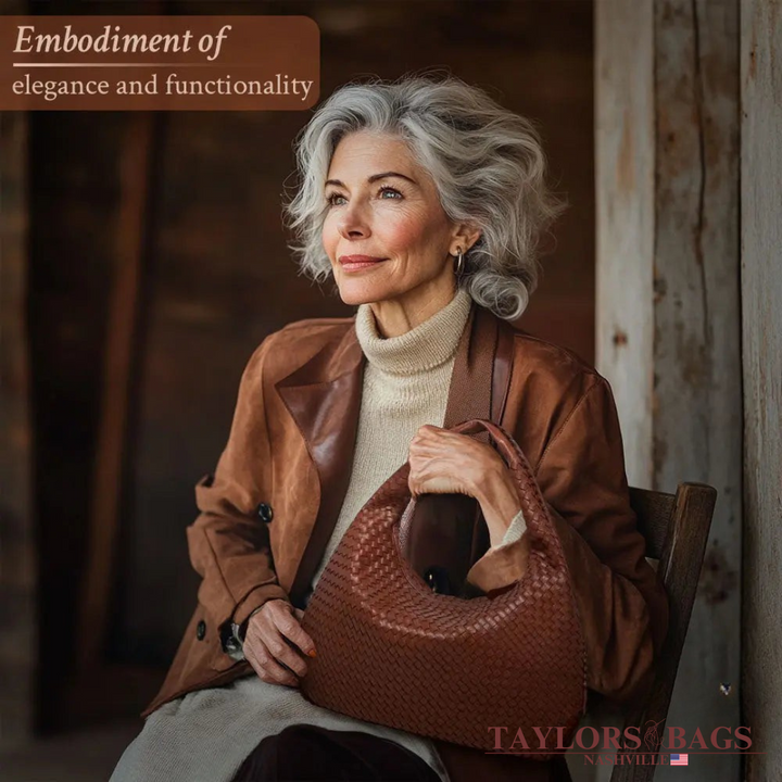 Isabelle’s Timeless Style | Woven Hobo Bag