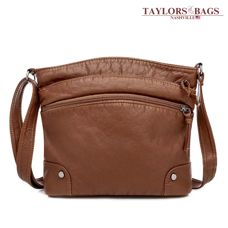 Clara’s Retro Charm | Soft Leather Anti-Theft Messenger Bag