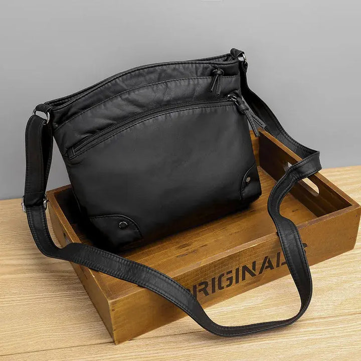 Clara’s Retro Charm | Soft Leather Anti-Theft Messenger Bag