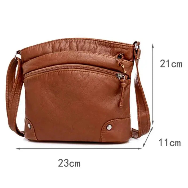 Clara’s Retro Charm | Soft Leather Anti-Theft Messenger Bag