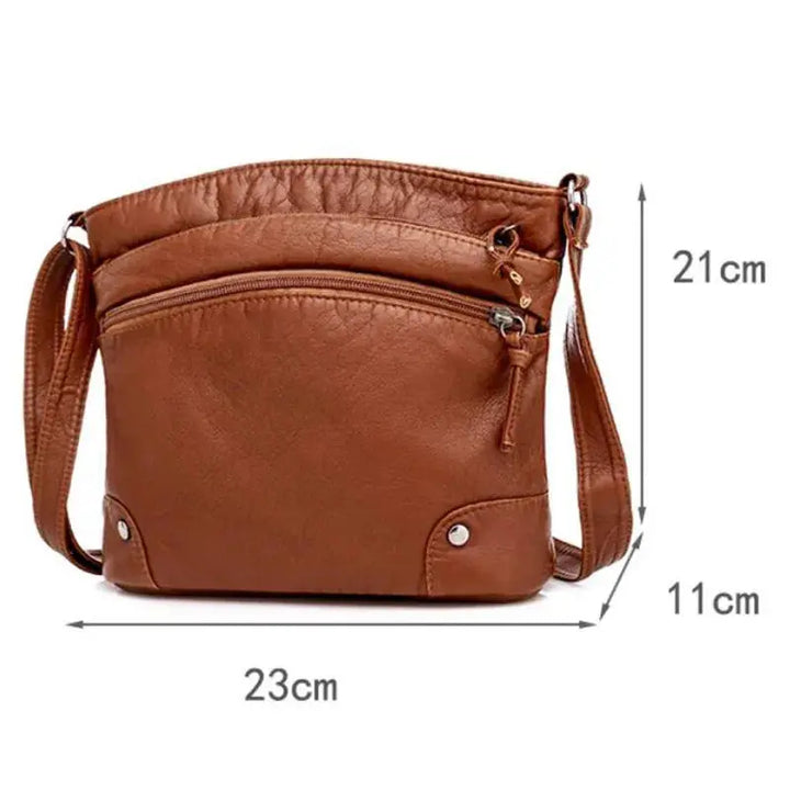 Clara’s Retro Charm | Soft Leather Anti-Theft Messenger Bag